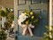 20" Spring Easter Floral Basket Wreath for Front Door – Artificial White Magnolia & Yellow Tulip Door Basket Decor, Farmhouse Wall & Door Hanging, Spring/Summer/Easter Wreath